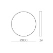 Immagine di Plafoniera Design Ultrasottile Koe 80 cm Led 64w CCT IP43 ACB