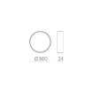 Immagine di Plafoniera Piatta Sottile Bianca 30cm Led 24w CCT IP43 Koe ACB
