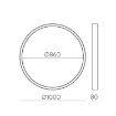 Immagine di Plafoniera Nera Grande Anello 100cm Aliso Led 86w CCT ACB