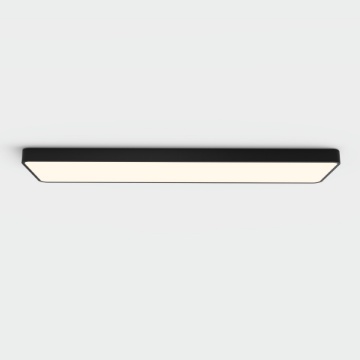 Immagine di Grande Plafoniera Rettangolare Nera 120x30 Turin Led 68w CCT ACB