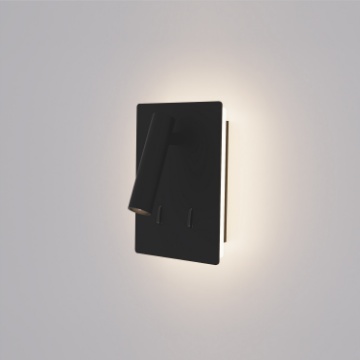 Immagine di Applique Camera da Letto Manat Mini Nero Led 3000k Luce Lettura ACB