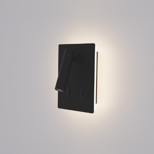 Immagine di Applique Camera da Letto Manat Mini Nero Led 3000k Luce Lettura ACB