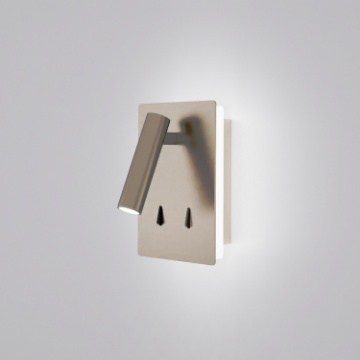 Immagine di Applique Comodino Manat Mini Nichel Con Faretto Led Orientabile ACB