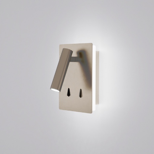 Immagine di Applique Comodino Manat Mini Nichel Con Faretto Led Orientabile ACB
