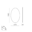 Immagine di Specchio Ovale Per Bagno Grande Led 38w 3000k IP44 Adriana ACB
