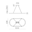 Immagine di Grande Lampadario Design Ovale 120cm Grace Bianco Led 100w CCT ACB