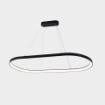 Immagine di Grande Lampadario Design Ovale 120cm Grace Nero Led 100w CCT ACB