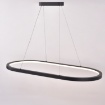 Immagine di Grande Lampadario Design Ovale 120cm Grace Nero Led 100w CCT ACB