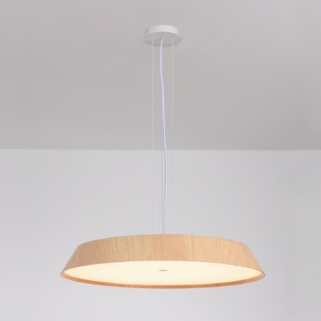 Immagine di Lampadario Tondo Per Tavolo Legno Led CCT 2700K 3000K Cora ACB