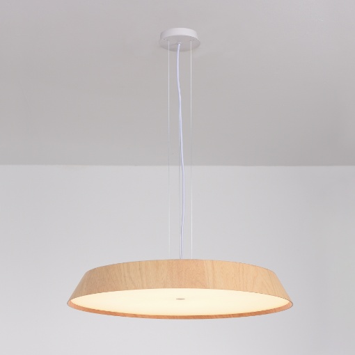 Immagine di Lampadario Tondo Per Tavolo Legno Led CCT 2700K 3000K Cora ACB