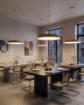 Immagine di Lampadario Tondo Per Tavolo Legno Led CCT 2700K 3000K Cora ACB