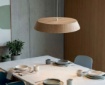 Immagine di Lampadario Tondo Per Tavolo Legno Led CCT 2700K 3000K Cora ACB