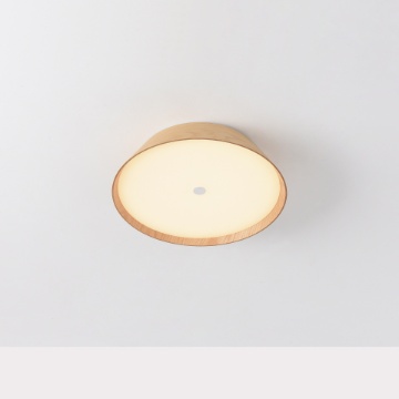 Immagine di Plafoniera Rotonda Legno Chiaro 42cm Led CCT 2700K 3000K Cora ACB