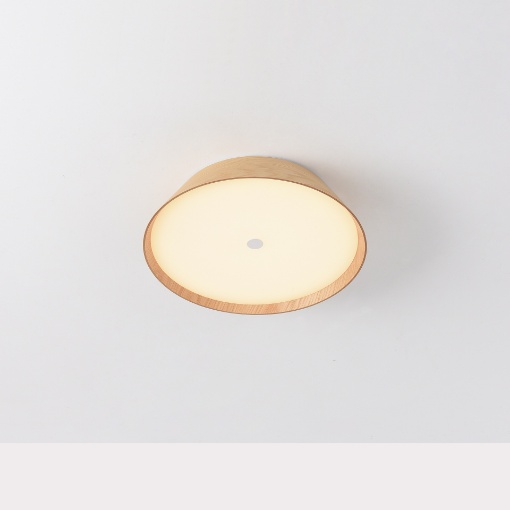 Immagine di Plafoniera Rotonda Legno Chiaro 42cm Led CCT 2700K 3000K Cora ACB