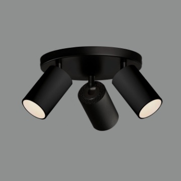 Immagine di Lampada da Soffitto Rotonda Nera Con Faretti Orientabili Gina ACB
