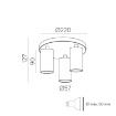 Immagine di Lampada da Soffitto Rotonda Nera Con Faretti Orientabili Gina ACB