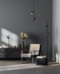 Immagine di Lampada da Soffitto Asta Verticale Nera Con Due Faretti Ruotabili Gina ACB
