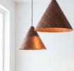 Immagine di Sospensione Cono Legno Noce 45cm Per Tavolo Aura ACB