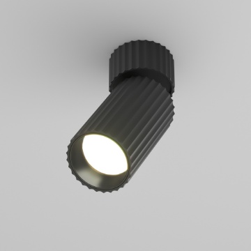 Immagine di Faretto da Soffitto Cilindro Rigato Orientabile Nero Calipso Maytoni