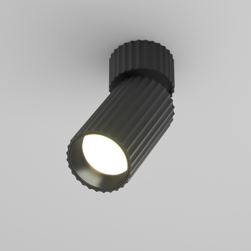 Immagine di Faretto da Soffitto Cilindro Rigato Orientabile Nero Calipso Maytoni