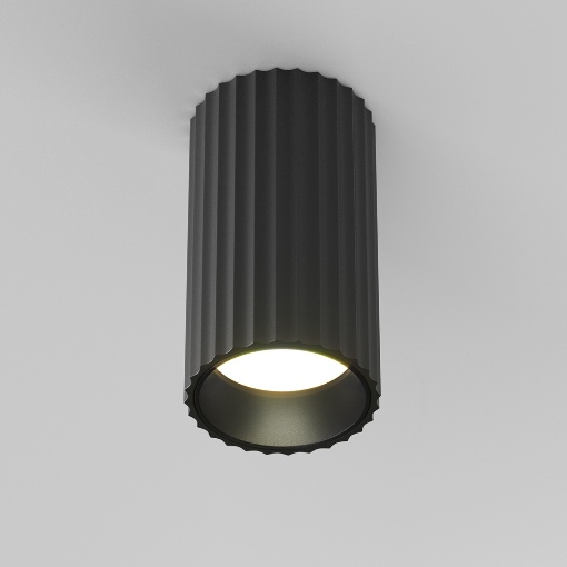 Immagine di Faretto Cilindro Rigato Nero Da Soffitto Calipso Maytoni
