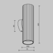 Immagine di Applique Cilindro Rigato Nero 20cm Calipso Maytoni 2xGU10