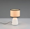 Immagine di Abatjour in Ceramica Bianca con Paralume Carta Formentera Trio