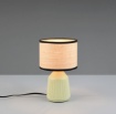Immagine di Lampada Comodino Ceramica Verde con Paralume Carta Formentera Trio