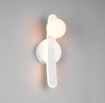 Immagine di Applique Led Napoli Bianca Con Sfera Vetro 11w CCT Trio