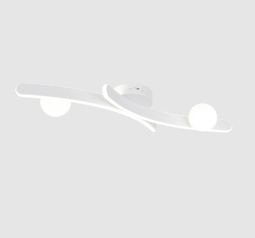 Immagine di Plafoniera Curva Bianca Con Sfere Vetro Led Dimmer CCT Napoli Trio