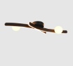 Immagine di Plafoniera Design Curvo Nero Con Sfere Vetro Led 27w Dimmer CCT Napoli Trio