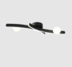 Immagine di Plafoniera Design Curvo Nero Con Sfere Vetro Led 27w Dimmer CCT Napoli Trio