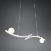 Immagine di Sospensione Curva Bianca Per Tavolo Sfere Vetro Led CCT Dimmer Napoli Trio