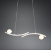 Immagine di Sospensione Curva Bianca Per Tavolo Sfere Vetro Led CCT Dimmer Napoli Trio