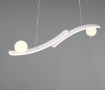 Immagine di Sospensione Curva Bianca Per Tavolo Sfere Vetro Led CCT Dimmer Napoli Trio
