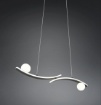Immagine di Lampadario Design Curvo Nero Con Sfere Vetro Led CCT Dimmer Napoli Trio