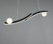 Immagine di Lampadario Design Curvo Nero Con Sfere Vetro Led CCT Dimmer Napoli Trio