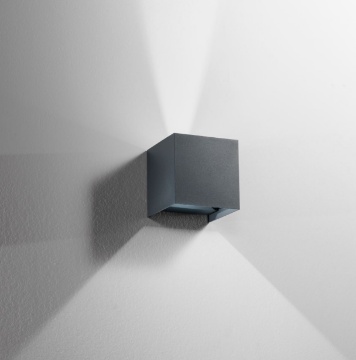 Immagine di Applique Cubo Antracite 12 cm Led CCT 20w Ottica Regolabile IP54