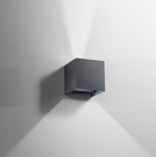 Immagine di Applique Cubo Antracite 12 cm Led CCT 20w Ottica Regolabile IP54