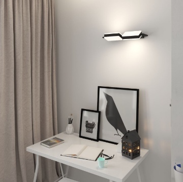 Immagine di Applique Kubi Nera Luci Led Ruotabili 38w CCT Top Light