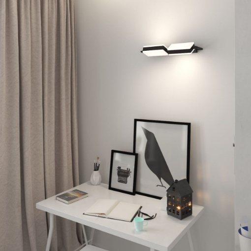 Immagine di Applique Kubi Nera Luci Led Ruotabili 38w CCT Top Light