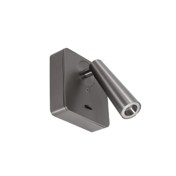 Immagine di Applique Squadrata Con Luce Led Orientabile 3000k Per Comodino Gea