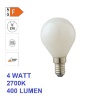 Immagine di Lampadina E14 Mini Sfera Vetro Bianco Led 4w 2700k 400 Lumen