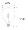 Immagine di Lampadina LED Globo G95 E27 8W 4000K 1055 Lumen Vetro Trasparente