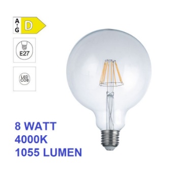 Immagine di Lampadina LED Globo G95 E27 8W 4000K 1055 Lumen Vetro Trasparente