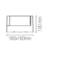 Immagine di Applique Esterna Quadrata Block Bianca IP65 Led 15w CCT Intec