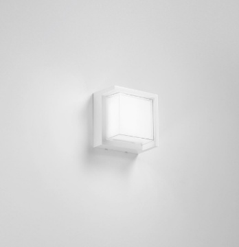 Immagine di Applique Esterna Quadrata Block Bianca IP65 Led 15w CCT Intec