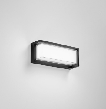 Immagine di Applique Nera Da Esterno Rettangolare IP65 Led 24w CCT Block Intec
