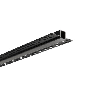 Immagine di Profilo Per Strip Led Gorizia-S Nero 2 Metri Incasso Rapido Per Cartongesso Intec