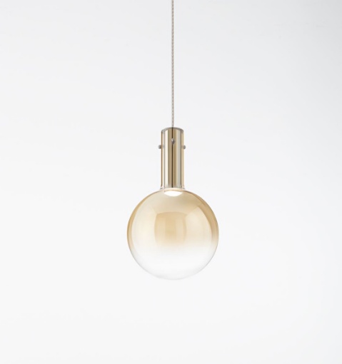 Immagine di Lampada a Sospensione Led Ampolla Vetro Ambra 20 cm Perenz